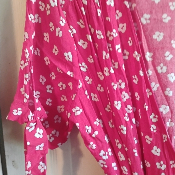 Seraphine Pink Floral Maternity Wrap Dress Short Sleeve Nursing Friendly - Picture 7 of 13